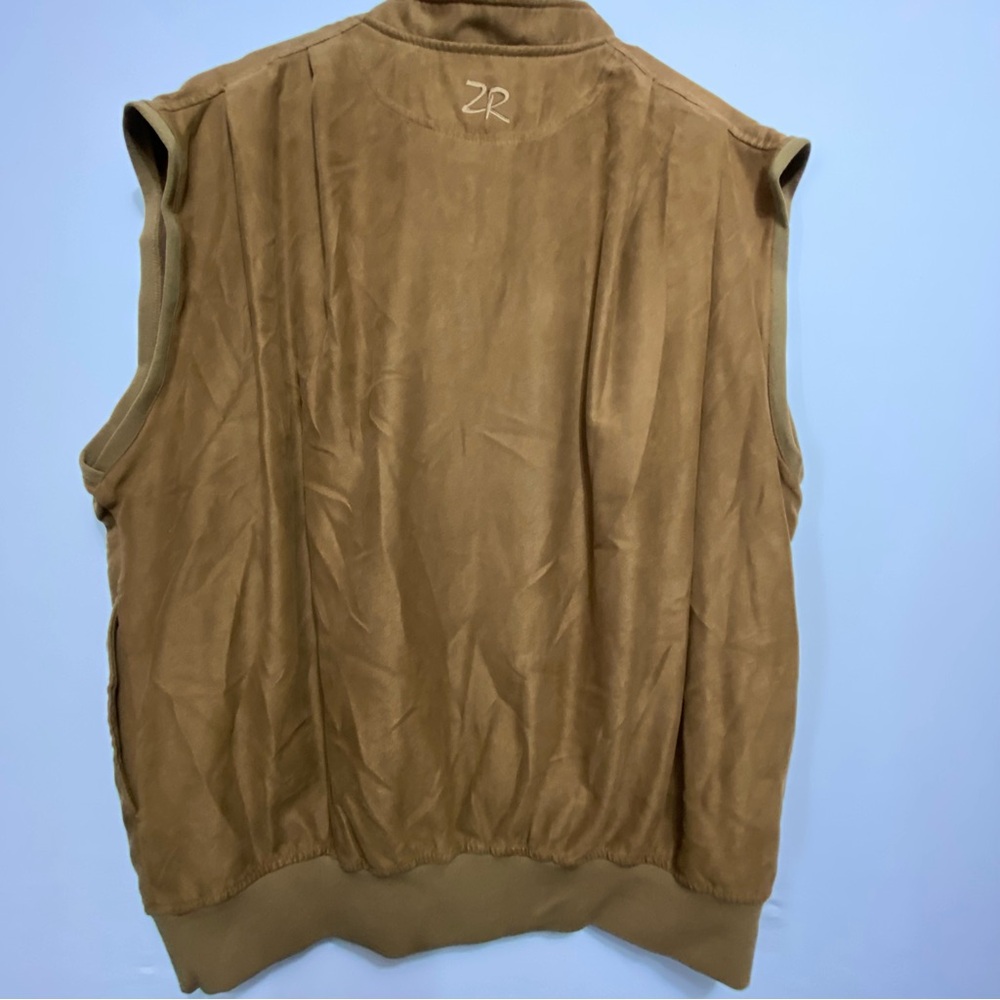 Zero Restriction Mens Large Brown Microsuede 1/4 … - image 2